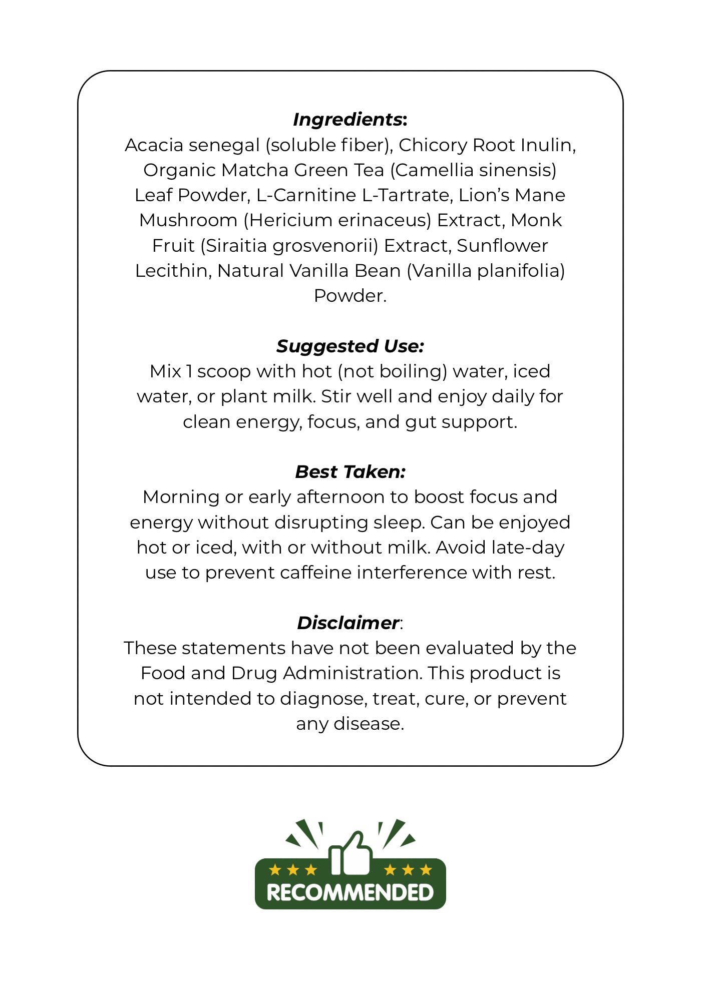 Hot Girl Stomach Tea™ – Fiber Matcha *Mix w/ regular matcha or protein shakes