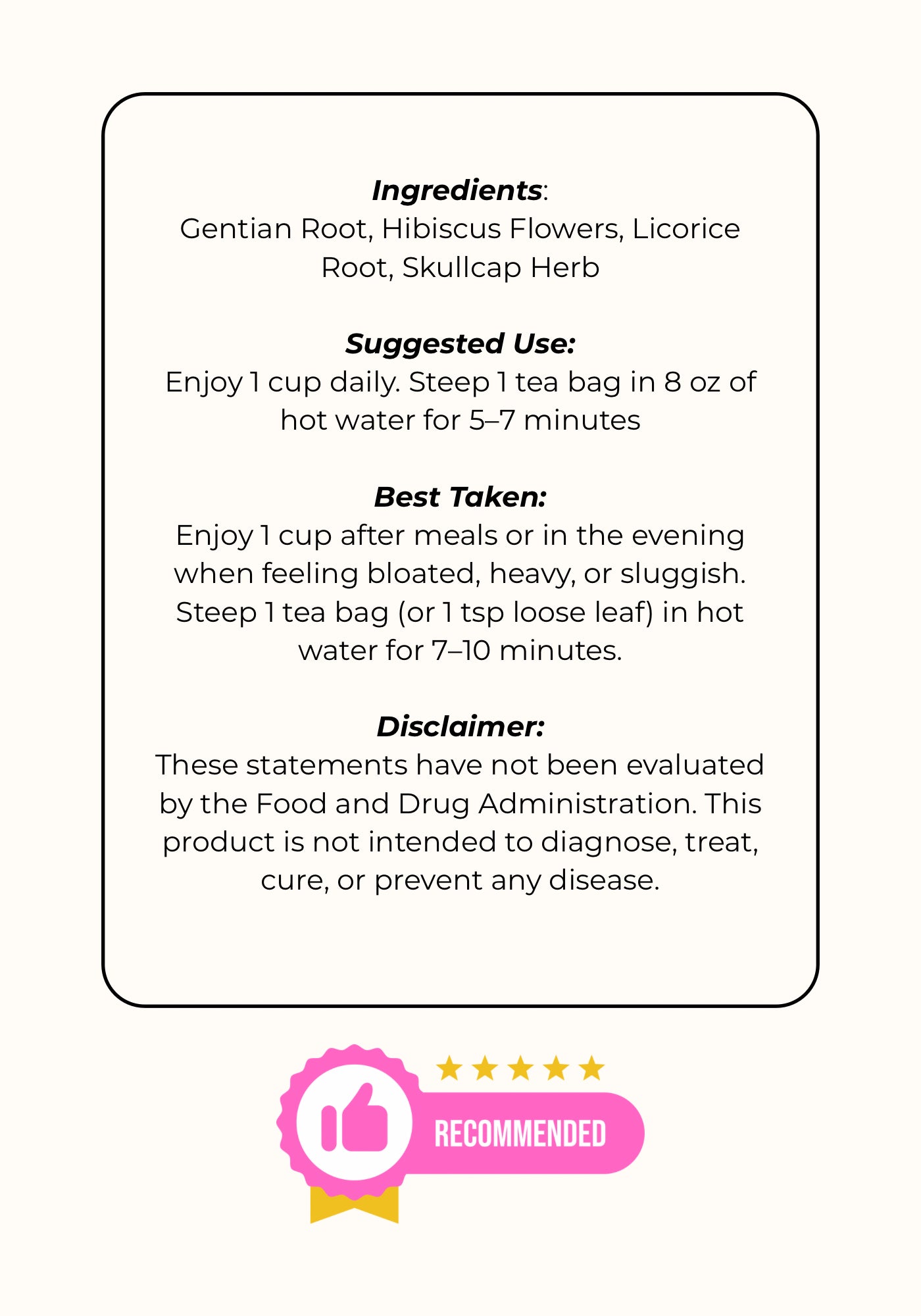 Body Goals Tea – Debloat & Reset with Hibiscus, & Gentian (Caffeine-Free) | Loose leaf tea
